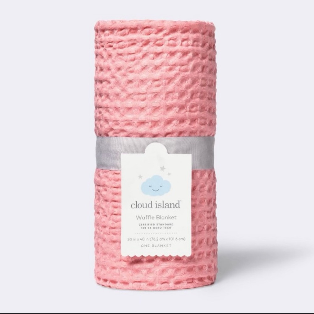 Cloud Island Waffle Baby Blanket Coral NWT
